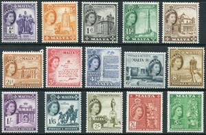 MALTA Postage Stamps #246-260 Mint Lightly Hinged VF OG Set
