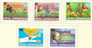 Central African Republic #303-307 Soccer (U) CV$2.25