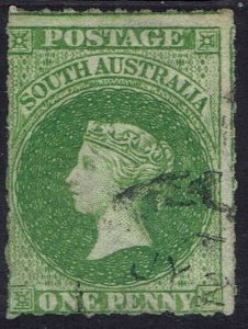 SOUTH AUSTRALIA 1860 QV 1D ROULETTE USED