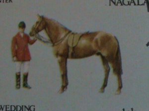 ​NAGALAND STAMP-1973 WORLD COLORFUL LOVELY BEAUTIFUL HORSES-CTO SHEET VF