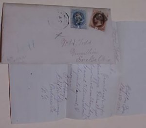 US COVER WITH LETTER  #145,161 CLIFTON SPRINGS 1875