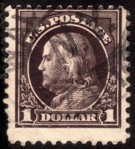 1917, US $1, Franklin, Used, Faulty, Sc 518