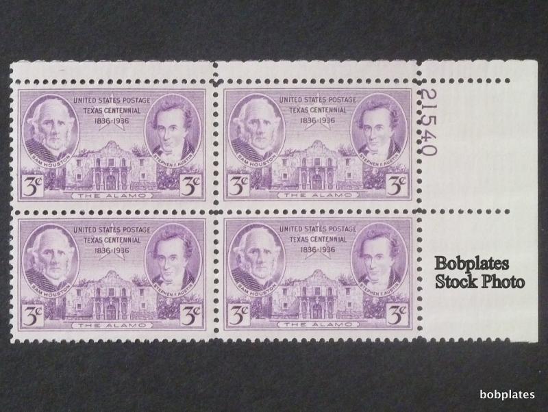 BOBPLATES #776 Texas Lower Right Plate Block 21537 F-VF NH SCV=$2