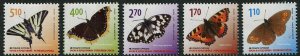 HERRICKSTAMP BOSNIA (SERBIA ADMIN) Sc.# 489-93 Butterflies