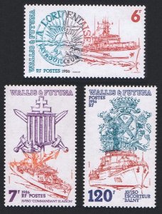 Wallis and Futuna Naval Ships 3v 1986 MNH SC#342-344 SG#494-496