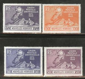 New Hebrides Scott 62-65 MH* 1949 UPU stamp set