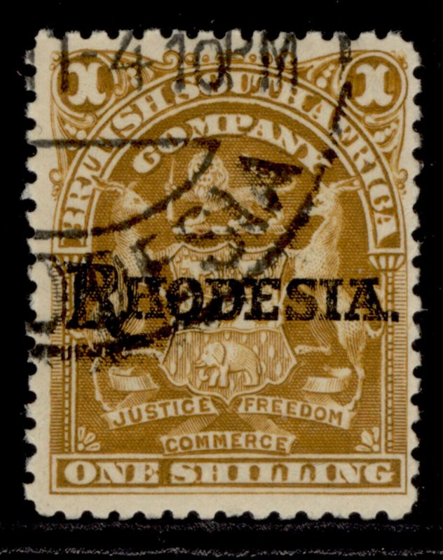 RHODESIA EDVII SG107c, 1s deep brownish bistre, FINE USED. Cat £13. 