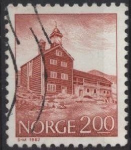 Norway 719 (used) 2k Tofte Estate, Dovre, brn red (1982)