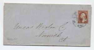 1851 #10 on folded letter Hartford CT [y8998]