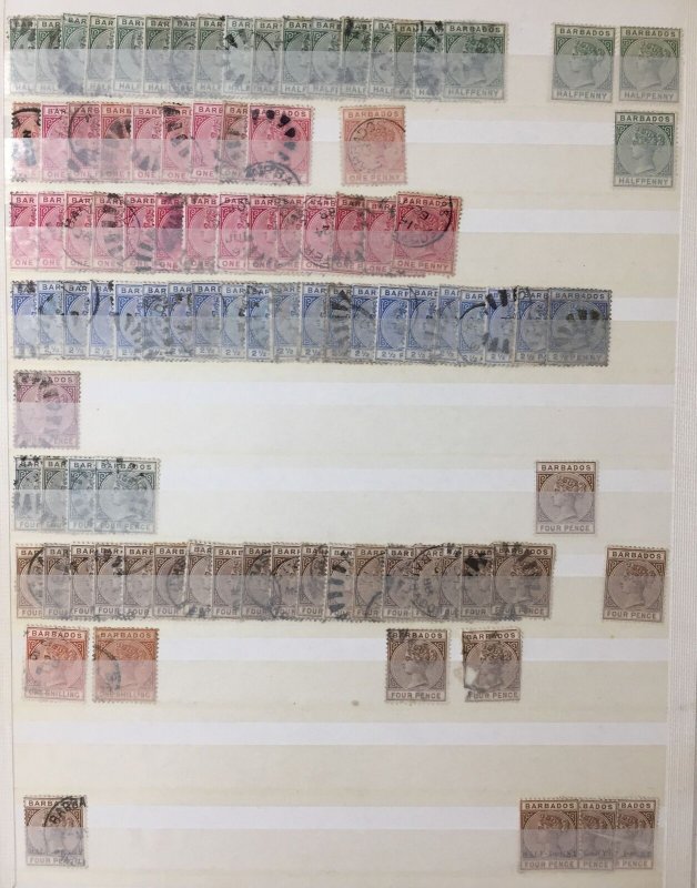 Barbados QV/QE Used MH MNH Stockbook Collection(Aprx 1100) GM3133