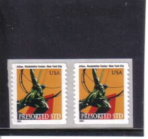 3770 - (.10) Atlas Statue Presort pair mnh vf.