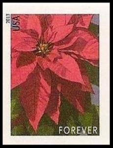 US 4816d Holiday Poinsettia imperf NDC single (1 stamp) MNH 2013