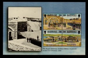 Alderney Sc 141b 1999 Fort Grosnez  & Fort Herbe stamp booklet pane of  mint NH