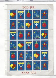 Aland 1993 Xmas Sheet of 25 MNH (1gry)