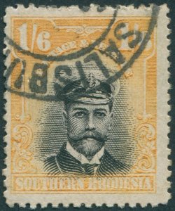 Southern Rhodesia 1924 1s 6d black & yellow SG11 used