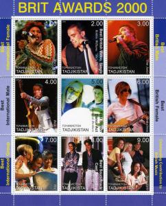 Tajikistan 2000 Brit awards 2000 Sheet Perforated Mint (NH)