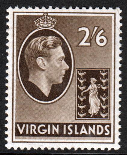 British Virgin Islands KGVI 1938 CHALK 2/6 2s6d SG118 Mint Lightly Hinged