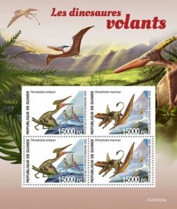 Guinea 2020 MNH Flying Dinosaurs Stamps Prehistoric Animals 4v M/S + IMPF