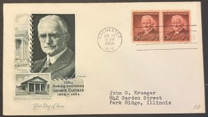 GEORGE EASTMAN #1062 JUL 12, 1954 ROCHESTER NY FIRST DAY COVER (FDC) BX5