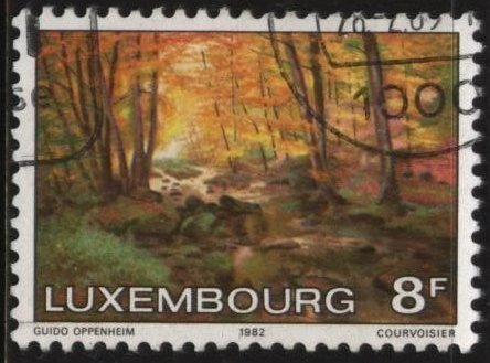 Luxembourg 669 (used) 8fr The Larger Hallerbach, by G. Oppenheim (1982)