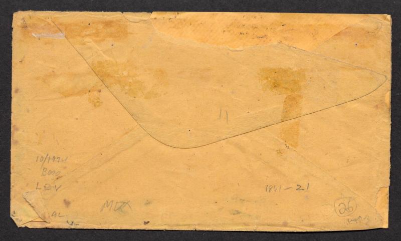 **CSA + US POW Cover, North to South Delaware City/Richmond, Mixed Franking
