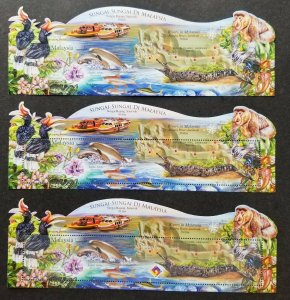 Malaysia Rivers 2018 Fish Orchid Map Ship Monkey Dolphin Pitcher (ms set) MNH