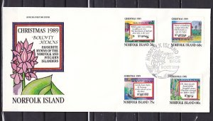 Norfolk Is., Scott cat. 462-465. Bounty Hymns issue. First day cover. ^
