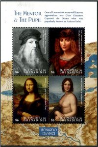 2019 St Vincent Leonardo da Vinci Paintings MS4 (Scott 4178) MNH