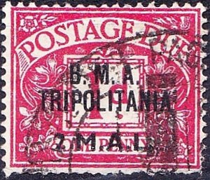 TRIPOLITANIA 1948 KGVI 2L on 1d  CarminePostage Due SGTD2 Used