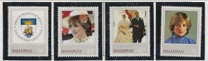 BAHAMAS Sc 510-13 NH issue of 1982 - PRINESS DIANA