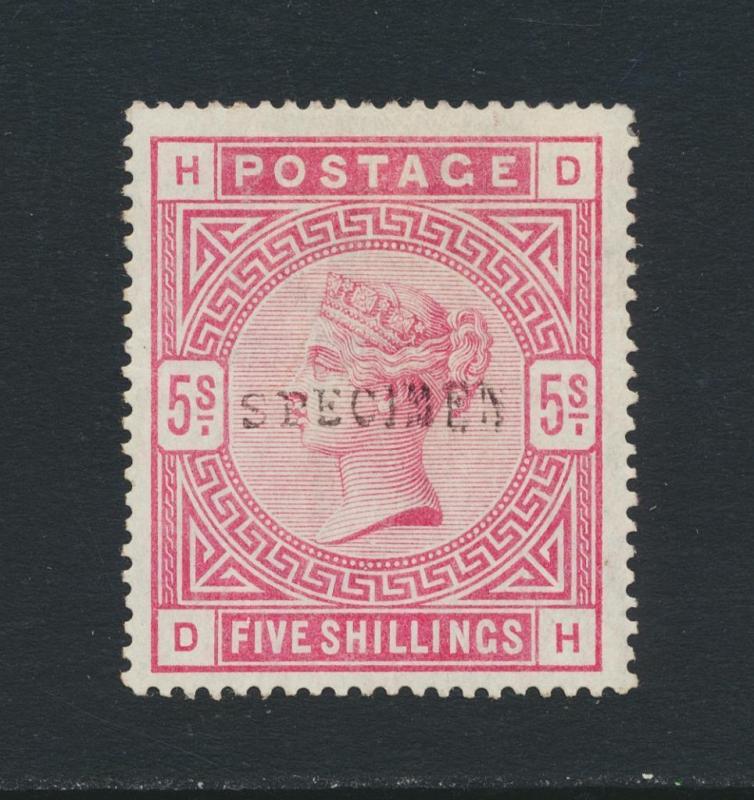 GB 1883-4, SG#180s 5sh ROSE SPECIMEN TYPE 9, VF MLH (SEE BELOW)