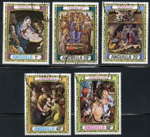 Anguilla Scott 114-18 UVFHOG(CTO) - 1970 Christmas Set - SCV $1.55