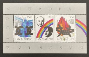 San Marino 1991 #1243 S/S, Europa-Birth of New Europe, MNH.