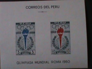 PERU-1961-SC#C173a  17TH OLYMPIC GAMES- ROME MLH-IMPERF S/S-VF-LAST ONE-RARE