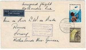 Netherlands New Guinea 1959 first flight cover from Hollandia to Lae