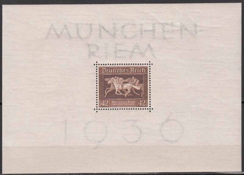 Germany - 1936 Horse Race S/S Sc# B90 - MNH (7813)