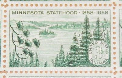 1958 sheet, Minnesota Statehood, Sc# 1106