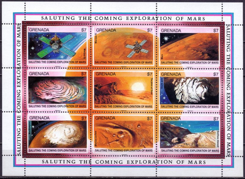 Grenada. 1991. 2278-2313 bl285-287. Space. MNH.