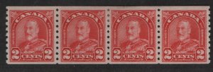 Canada Sc#181 M/H/VF, coil strip of 4