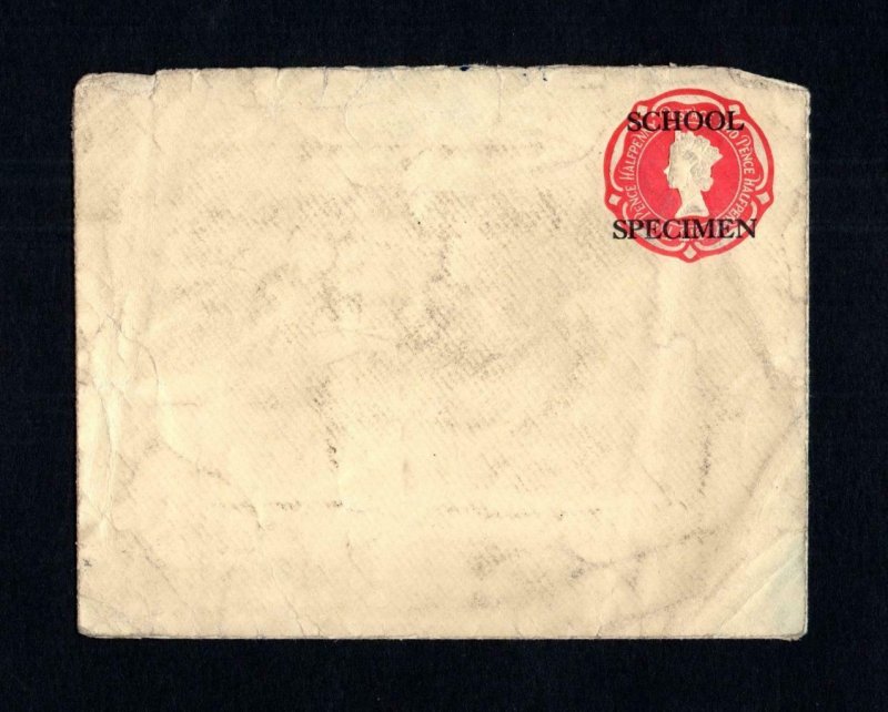 21/2d POSTAL STATIONERY ENVELOPE OVERPRINTED 'SCHOOL SPECIMEN'