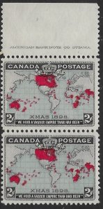 Canada  86 1898  2 cent fine mint hinged - pair