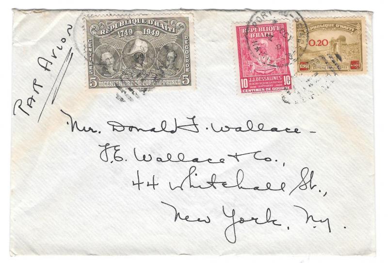 Haiti Airmail Cover Port au Prince to US 1949 Exposition backstamp RA10 372 360