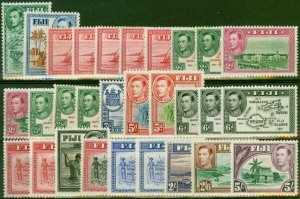 Fiji 1938-55 Extended Set of 29 to 5s SG249b-266 Fine LMM CV £290+