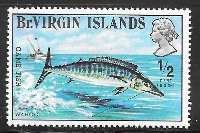 British Virgin Islands 243: 1/2c Wahoo (Acanthocybium solandri), MH, VF