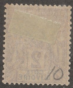 Ivory Coast, stamp, Scott#2,  used, hinged,  2,