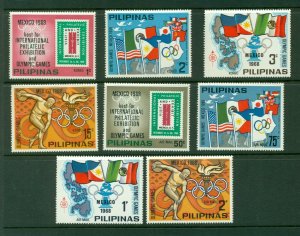 Philippines Michel XVII-XXIII (1968 Mexico Olympics set)  VFMNH CV  €4