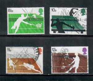 G.B 1977 COMMEMORATIVES  SET RACKET SPORTS USED  h 260121