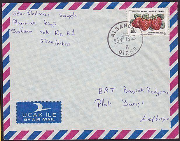 TURKISH CYPRUS 1978 cover ALSANCAK cds......................................7392