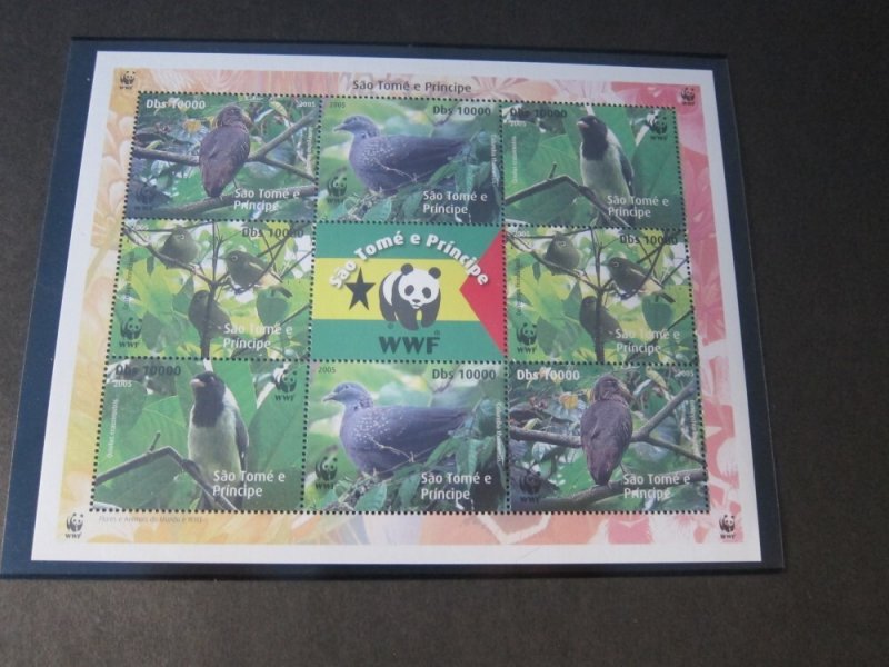 St. Thomas & Prince Islands 2005 WWF Bird set MNH