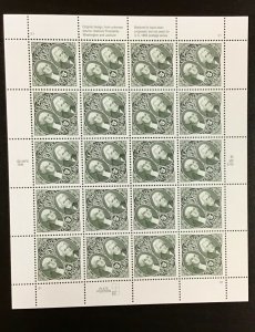 2592  Washington & Jackson  MNH $5.00 Sheet of 20  Issued in 1994 $100 face